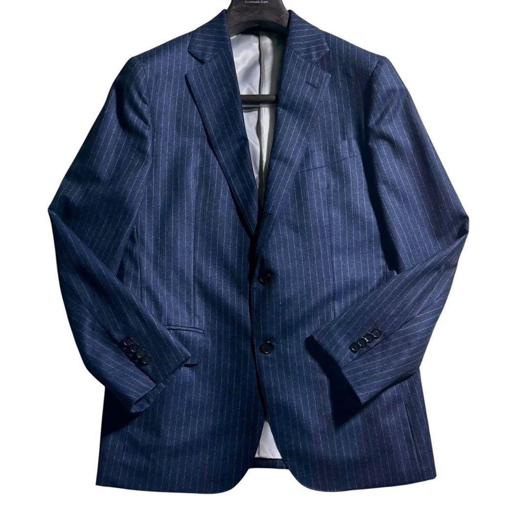 バーニーズニューヨーク カノニコ スーツ セットアップ ネイビー ストライプ