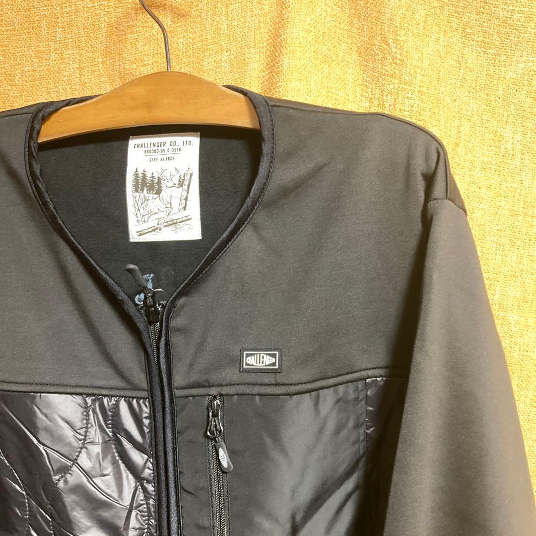 CHALLENGER チャレンジャー ノーカラージャケット ブラックXL
