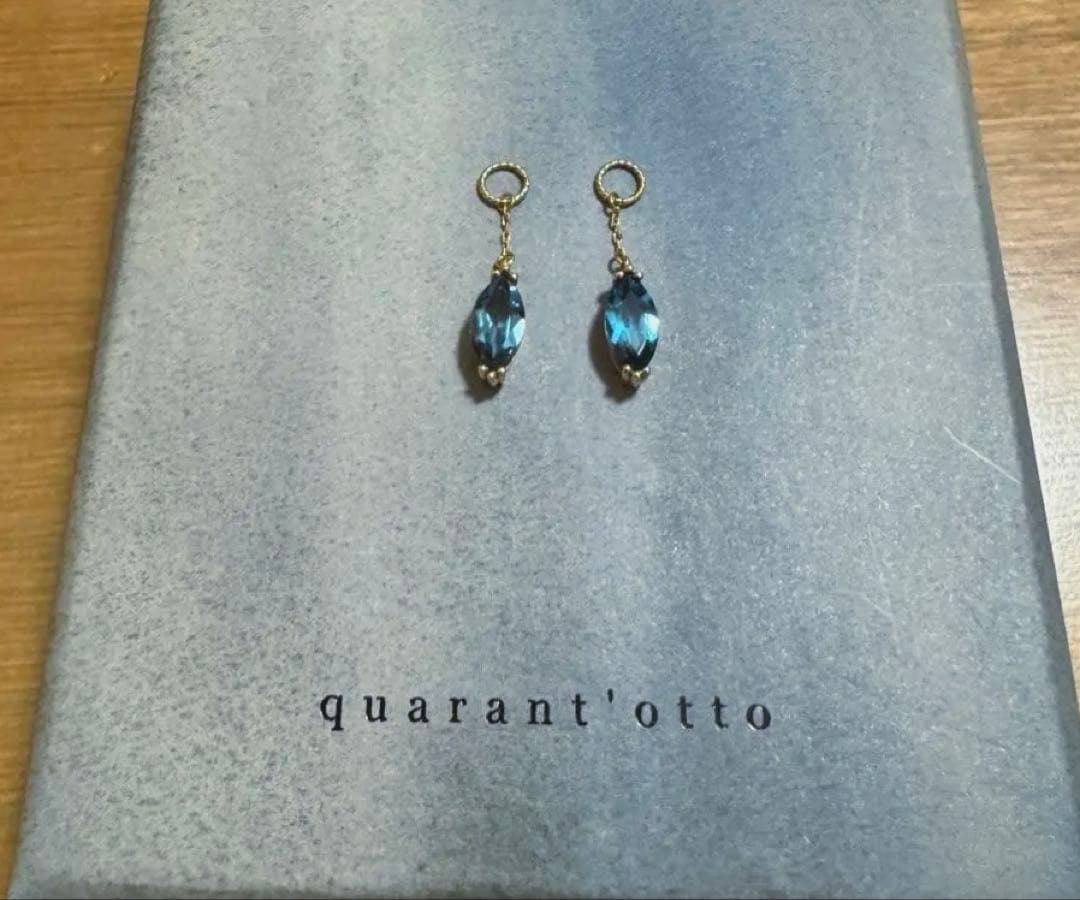 クアラントット　ロンドンブルートパーズ ピアス•イヤリングチャーム