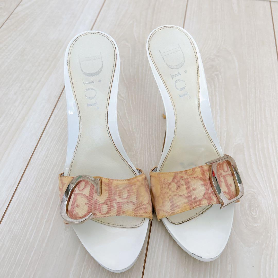 クリスチャンディオール ピンクトロッター ヒールサンダル 38