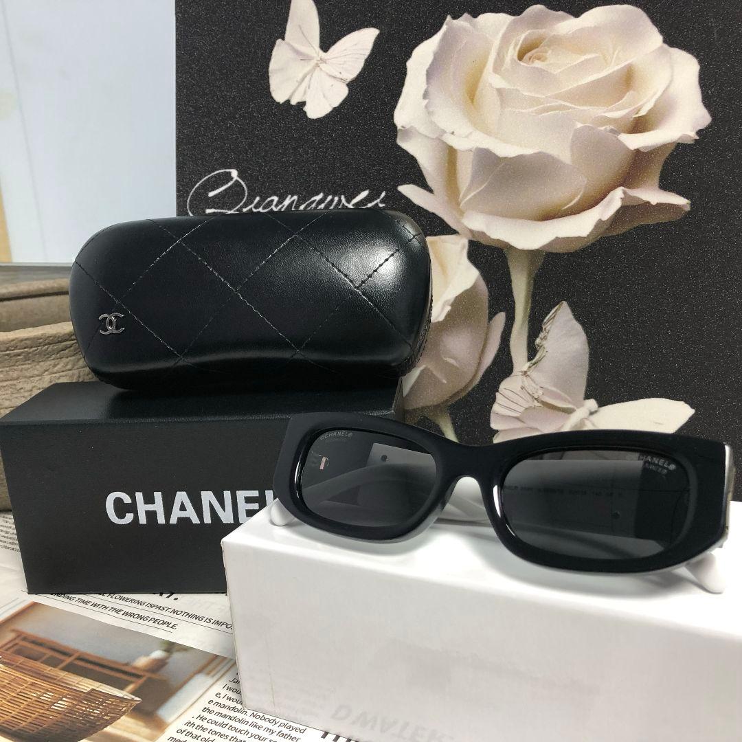 CHANEL ココマーク バイカラー サングラス ブラック×ホワイト