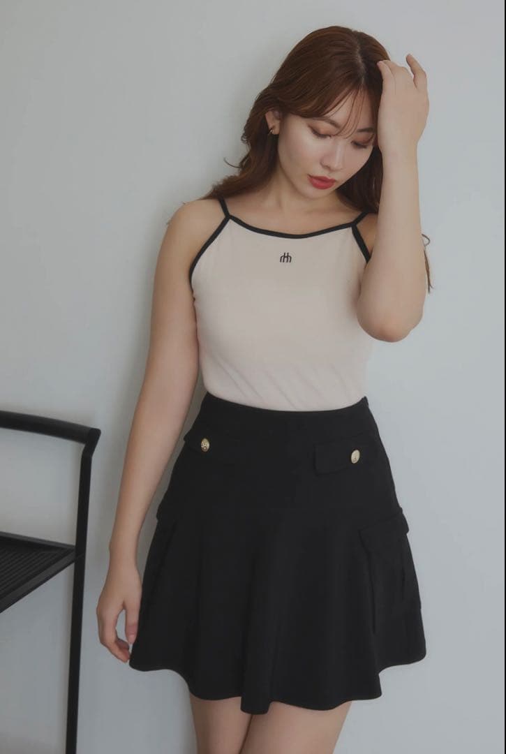 her lip to Flared Cargo Mini Skirt ベージュ