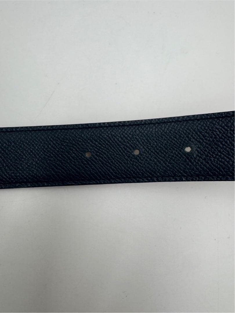 エルメス HERMES ベルト リバーシブル Hロゴ ブラウン×ネイビー　85