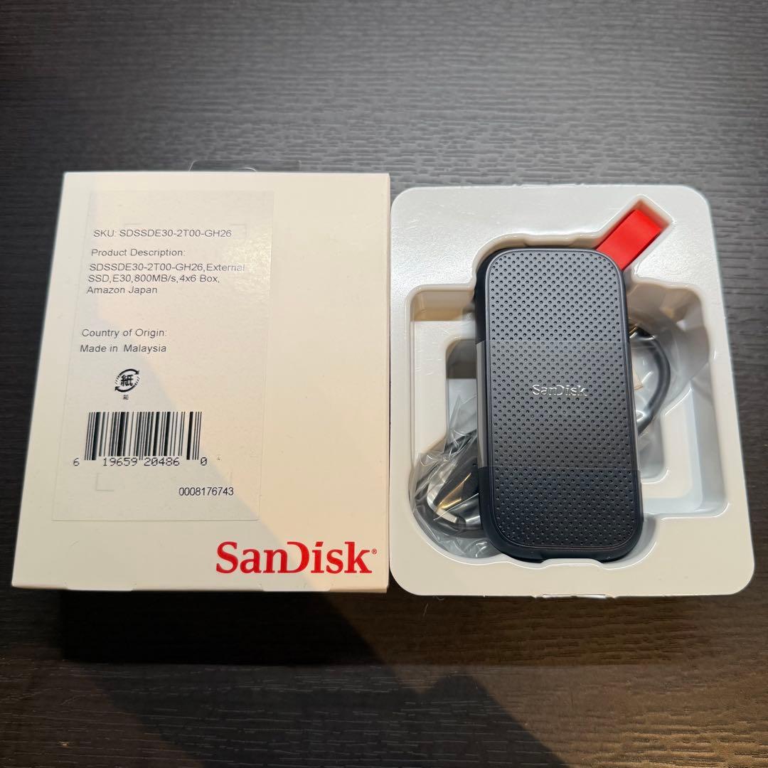 【新品】SanDisk 外付けSSD 2TB （USB3.2Gen2）