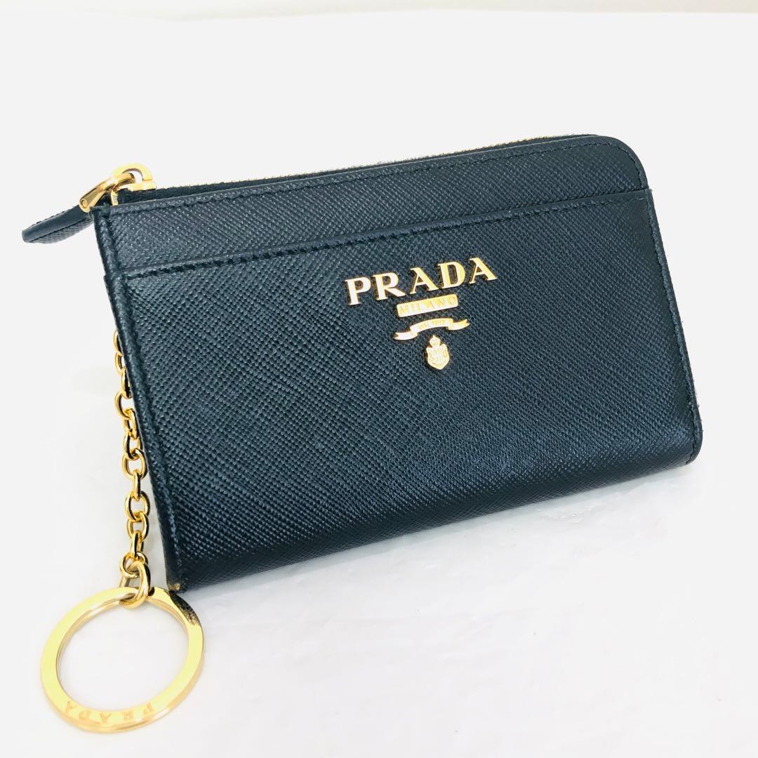 未使用に近い 極美品 PRADA プラダ サフィアーノ レザー ケース 黒