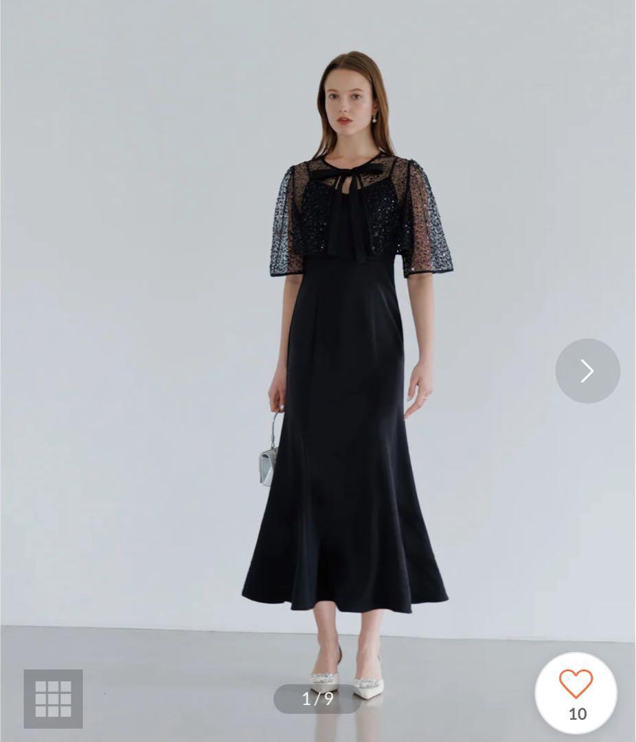 Leja スパンコールビジューボレロマーメイドドレスワンピース2点セット　S