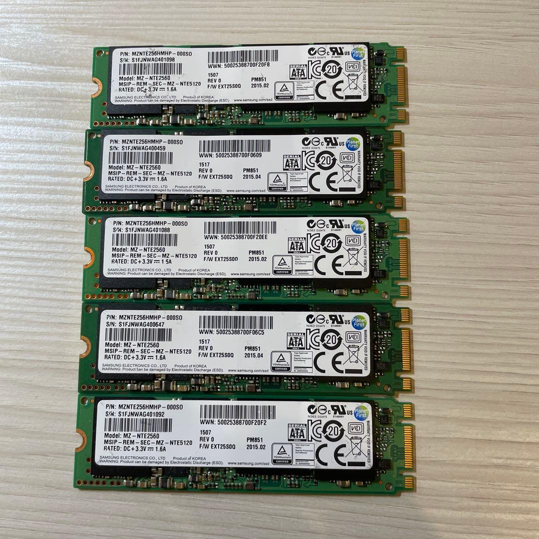 M.2SATA 256GB SSD5枚セット サムスン MZNTE256HMHP