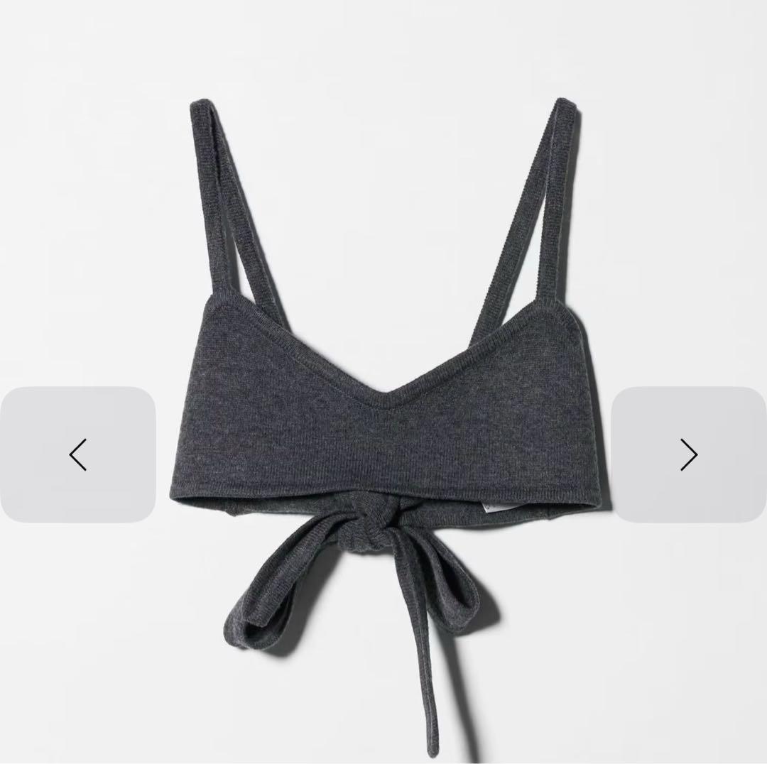 6(ROKU) ウールカシミヤ ブラニット ビスチェ ダークグレー