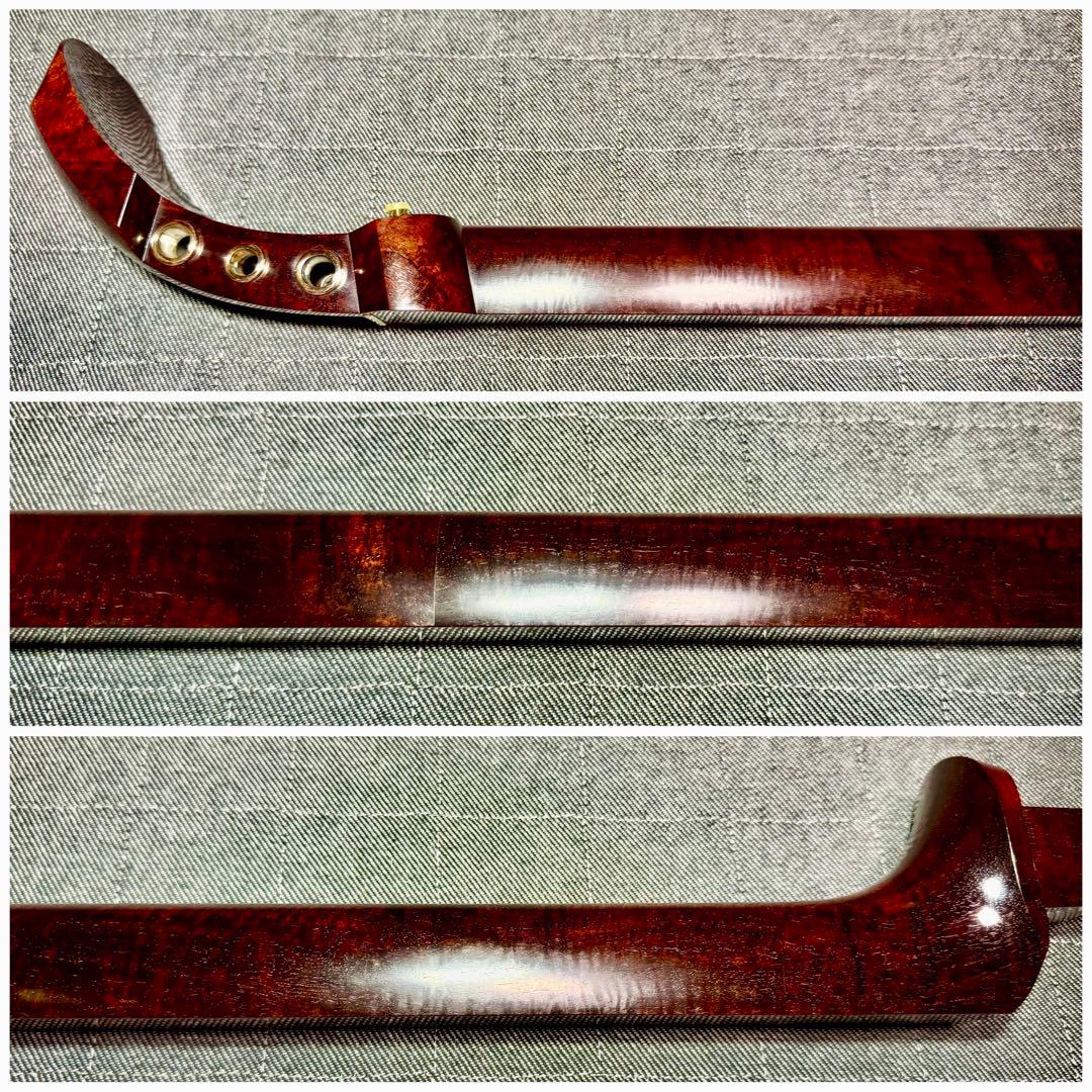 【虎・瘤杢】最高峰 津軽三味線 金細 子持綾杉 極上美品 超希少複雑混合杢 太棹