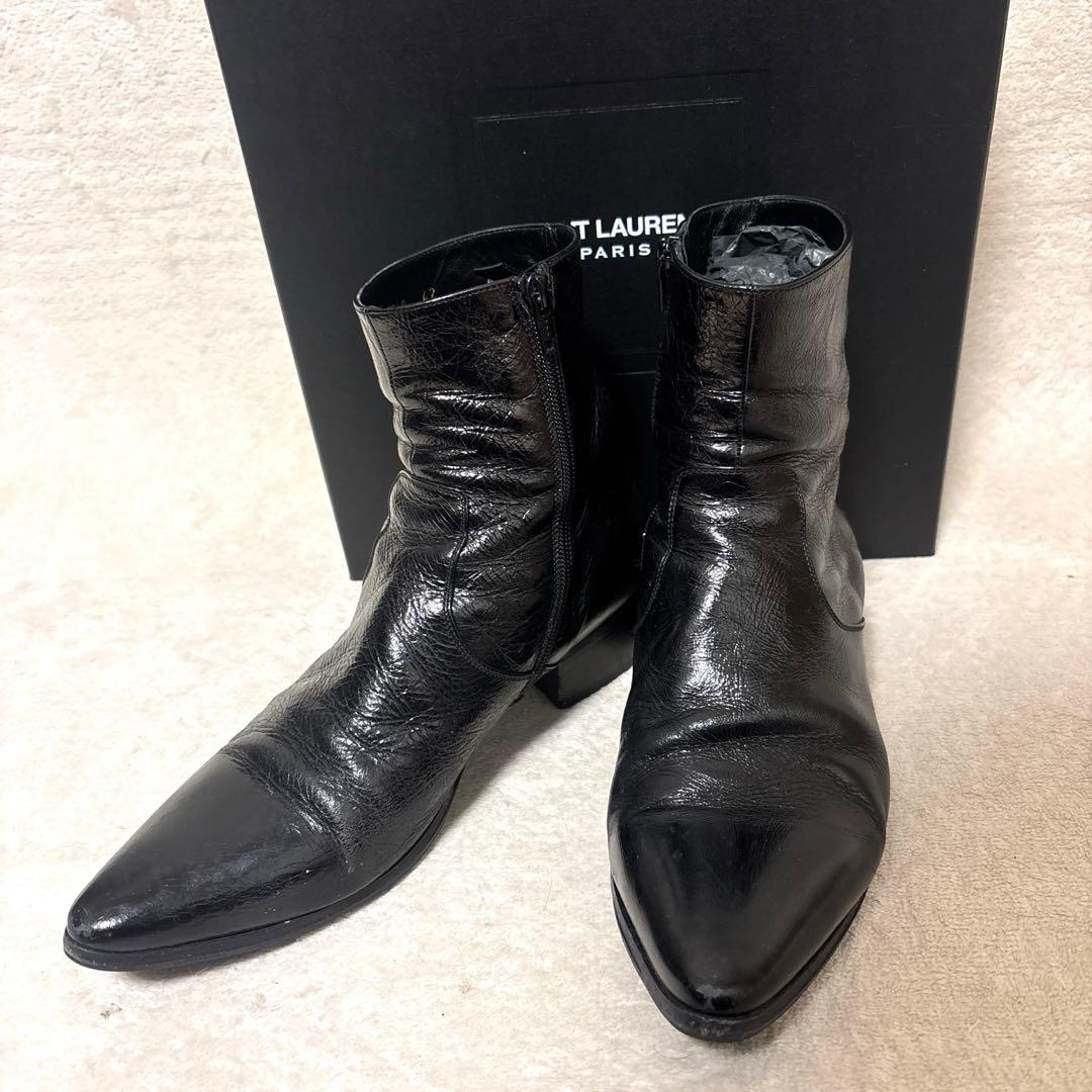 靴 saint laurent paris french lether boots
