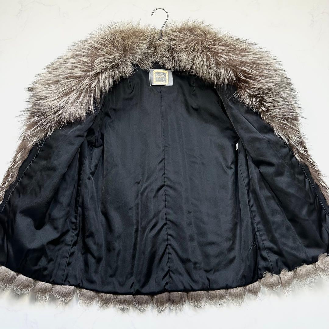未使用級✨SAGA FOX シルバーフォックス 金サガ 毛皮コート 11号 L位