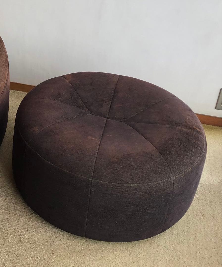 Ligne Roset Pumpkin ダークブラウン 円形オットマン