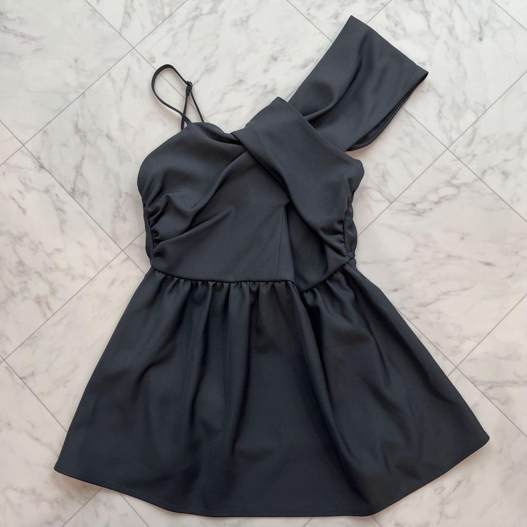 美品✨niana アシンメトリービスチェ&ワイドパンツセットアップ パンツドレス