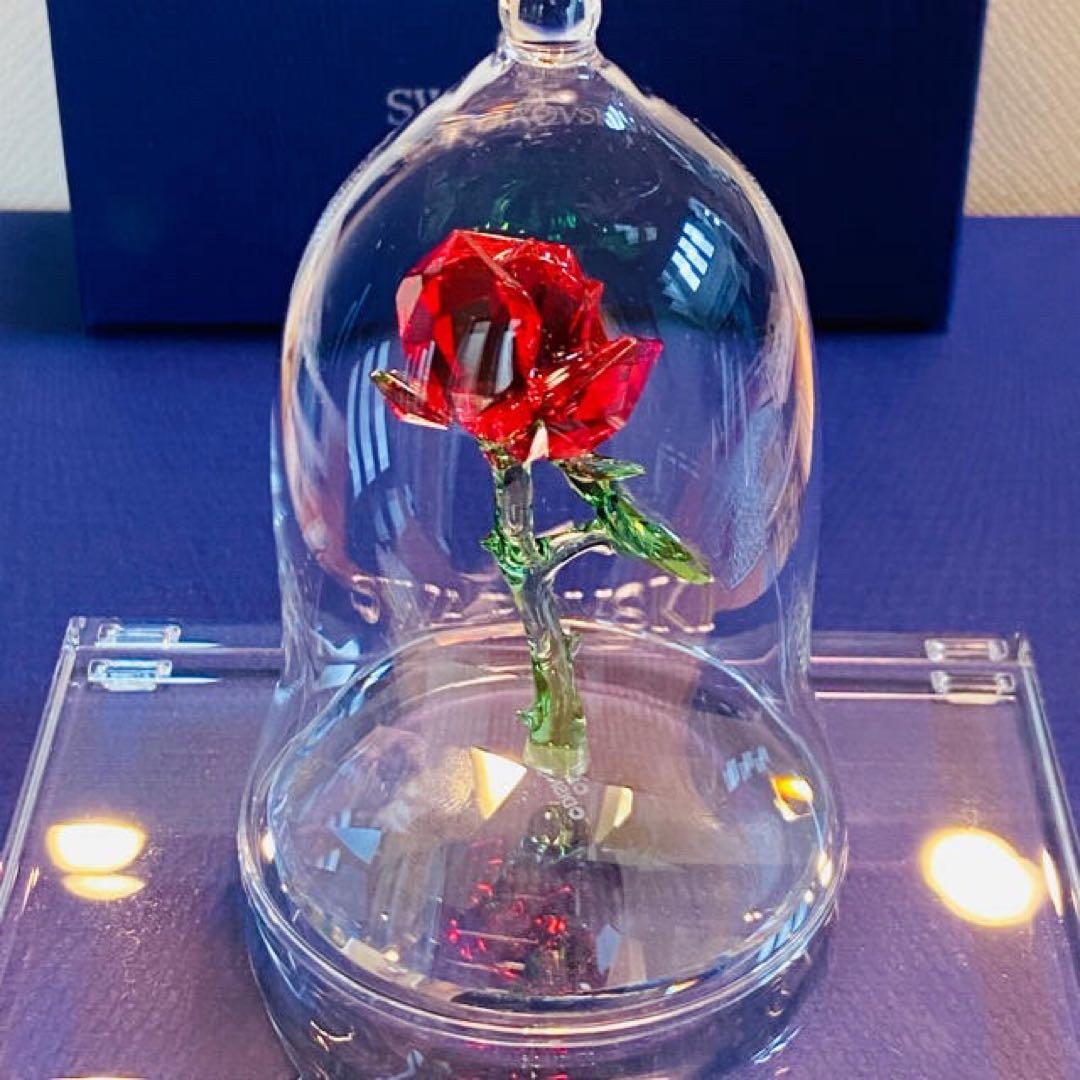 Swarovski スワロフスキー　美女と野獣　薔薇　オブジェ　魔法のバラ