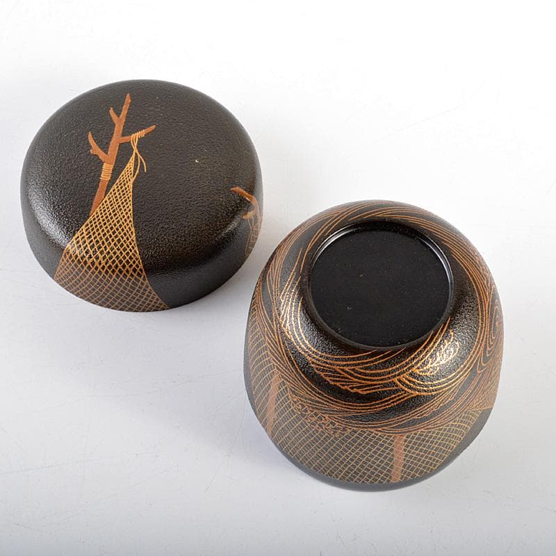 teㆍruㆍri 　目代春帆作　乾漆干網　棗　共箱　M　R6006