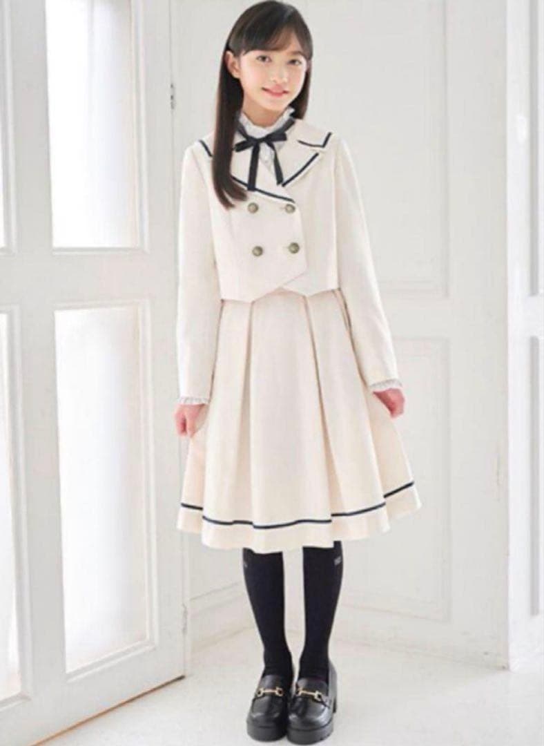 メゾピアノジュニア卒服セーラーショートジャケットセレモニースーツ１６０L美品