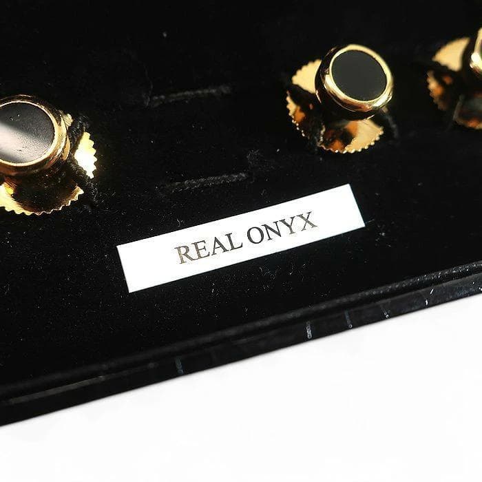 ヘンリープール 英国製 REAL ONYX カフス ドレススタッド セット