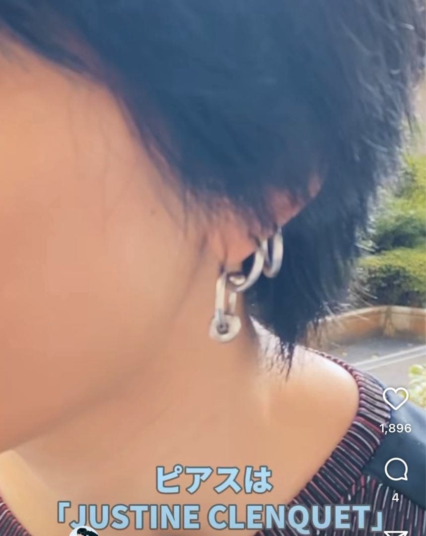 （あおばくん着用）JUSTINE CLENQUET シルバー フープピアス