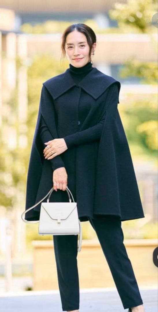 #Newans ハッシュニュアンス　セーラーカラーダブルフェイスカープコート