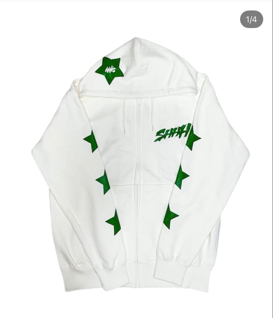トップス Shhh Design Zip Hoodie (White)