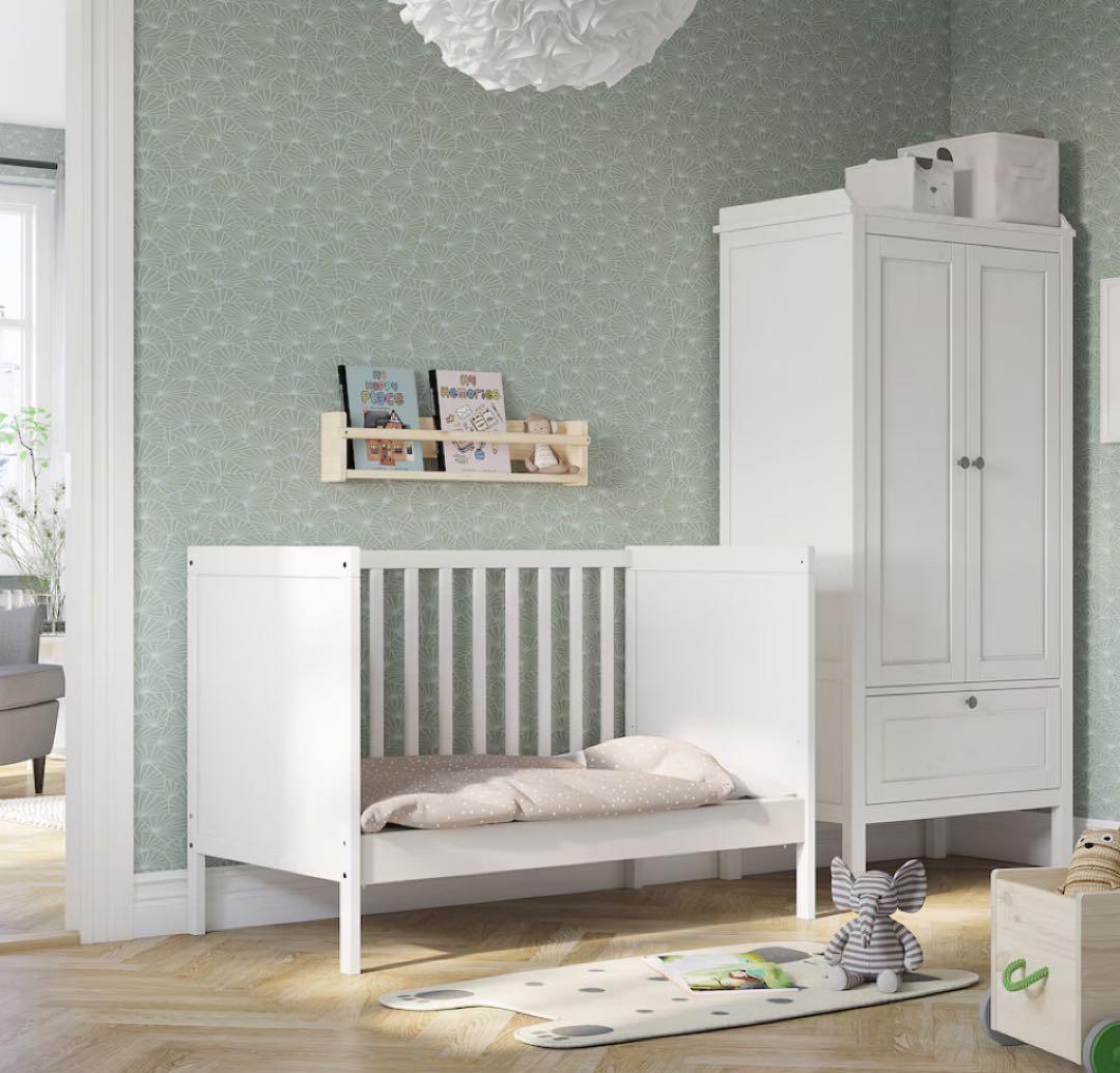 IKEA ベビーベッドとマットレスのセット SUNDVIK+KRUMMELUR