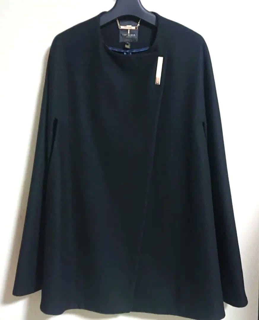 TED BAKER 黒 ケープコート S