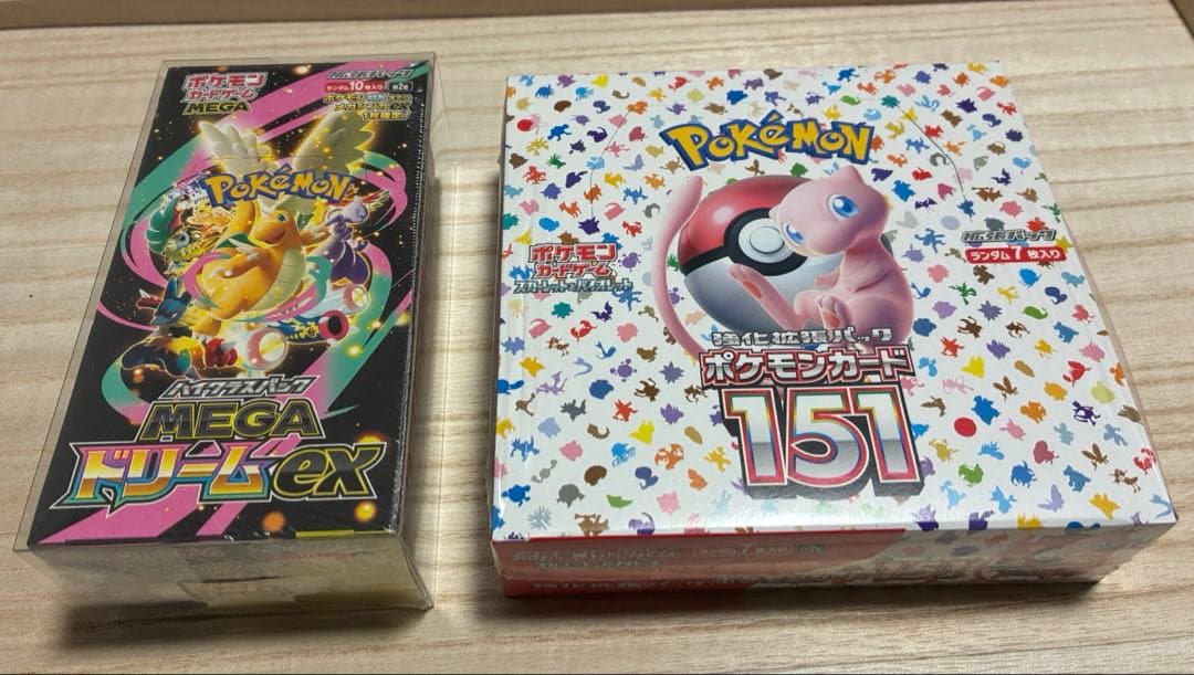 ポケモンカード151&MEGAドリームEX BOX2種ペリペリ付きシュリンク付き