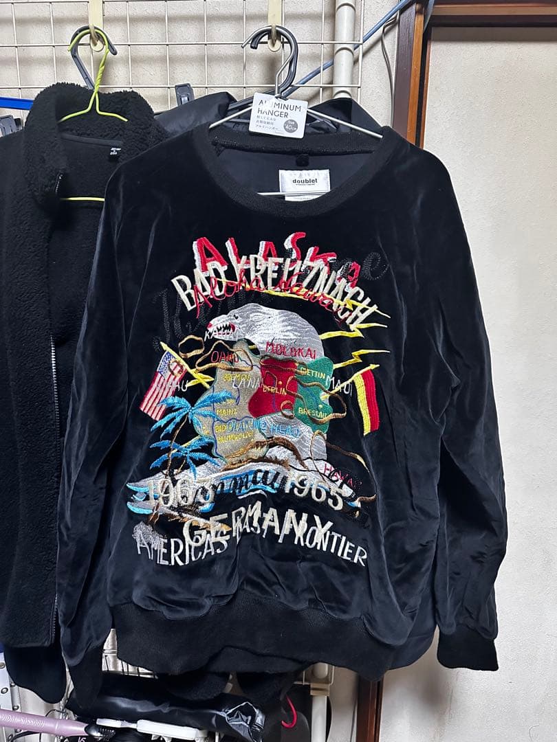 doublet 刺繍入りトレーナー M 黒