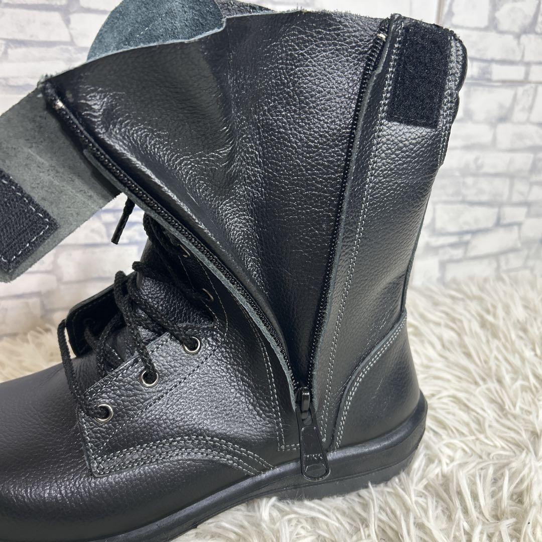 ミドリ安全　MIDORI 安全靴　ラバーテック　革製　サイドジップ　25.5 黒