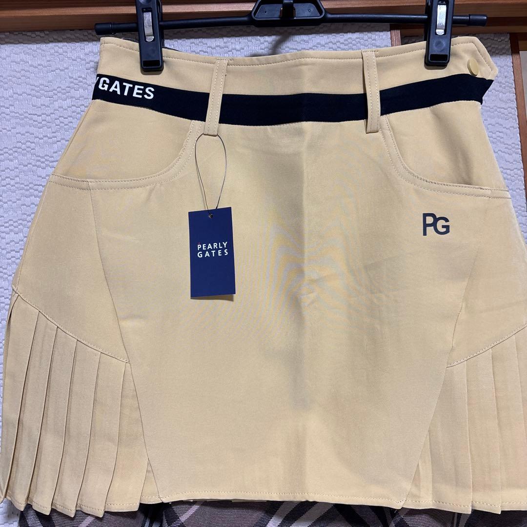 PEARLY GATES プリーツスカート ベージュ