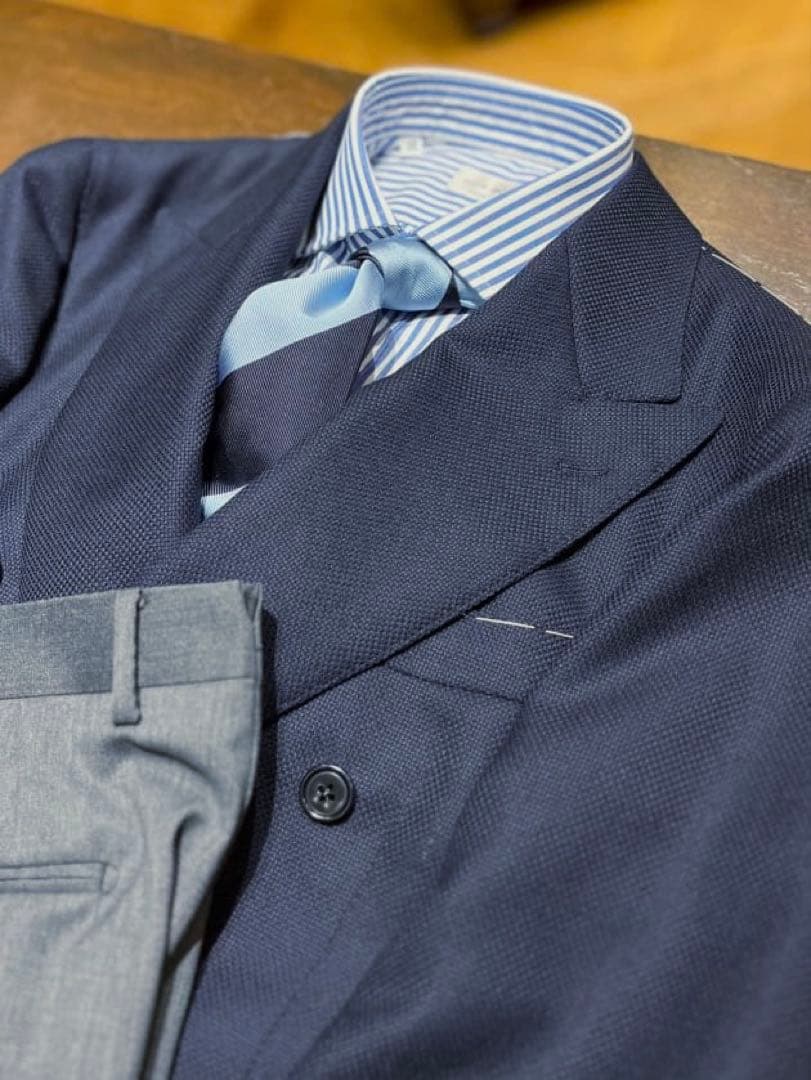 BEAMS F / ホップサック ダブルブレスト ジャケット