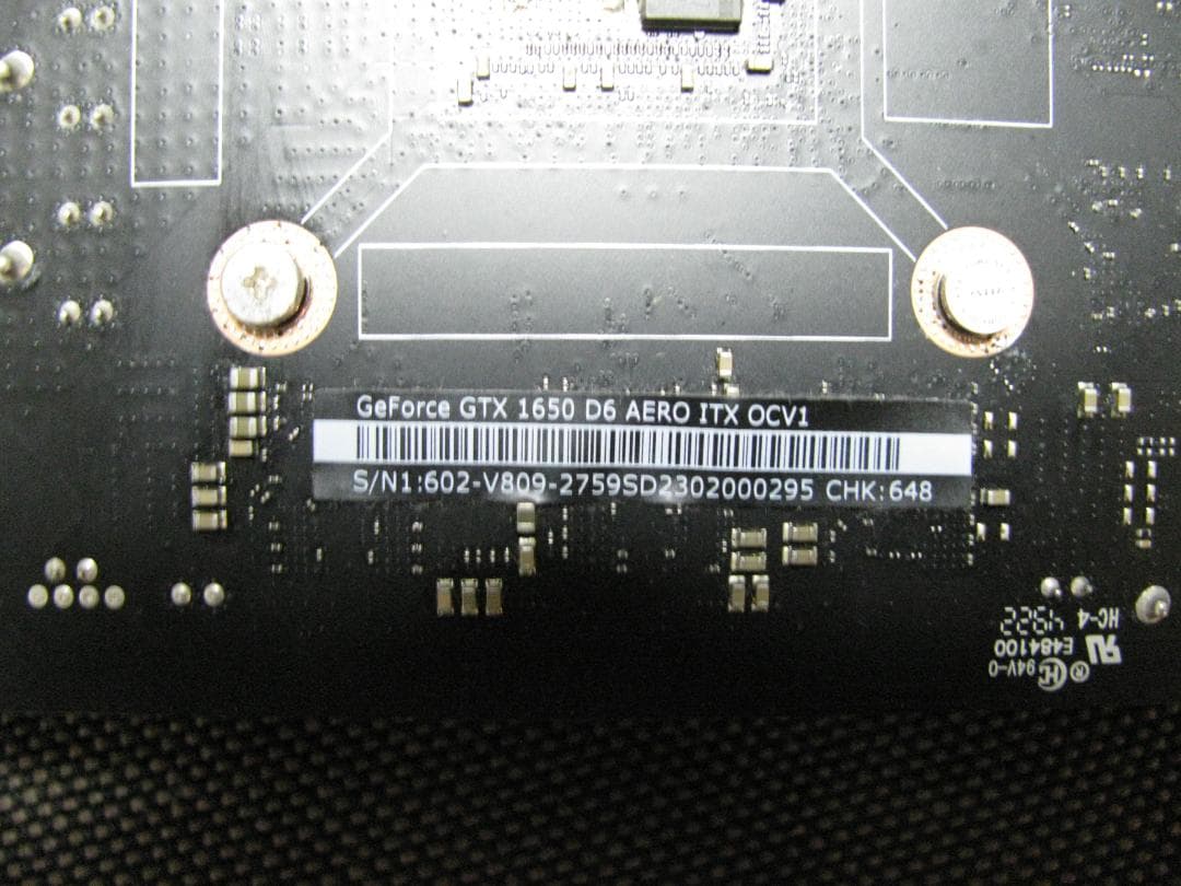 S*y様 MSI GeForceGTX1650D6AERO ITXOCV1DDR