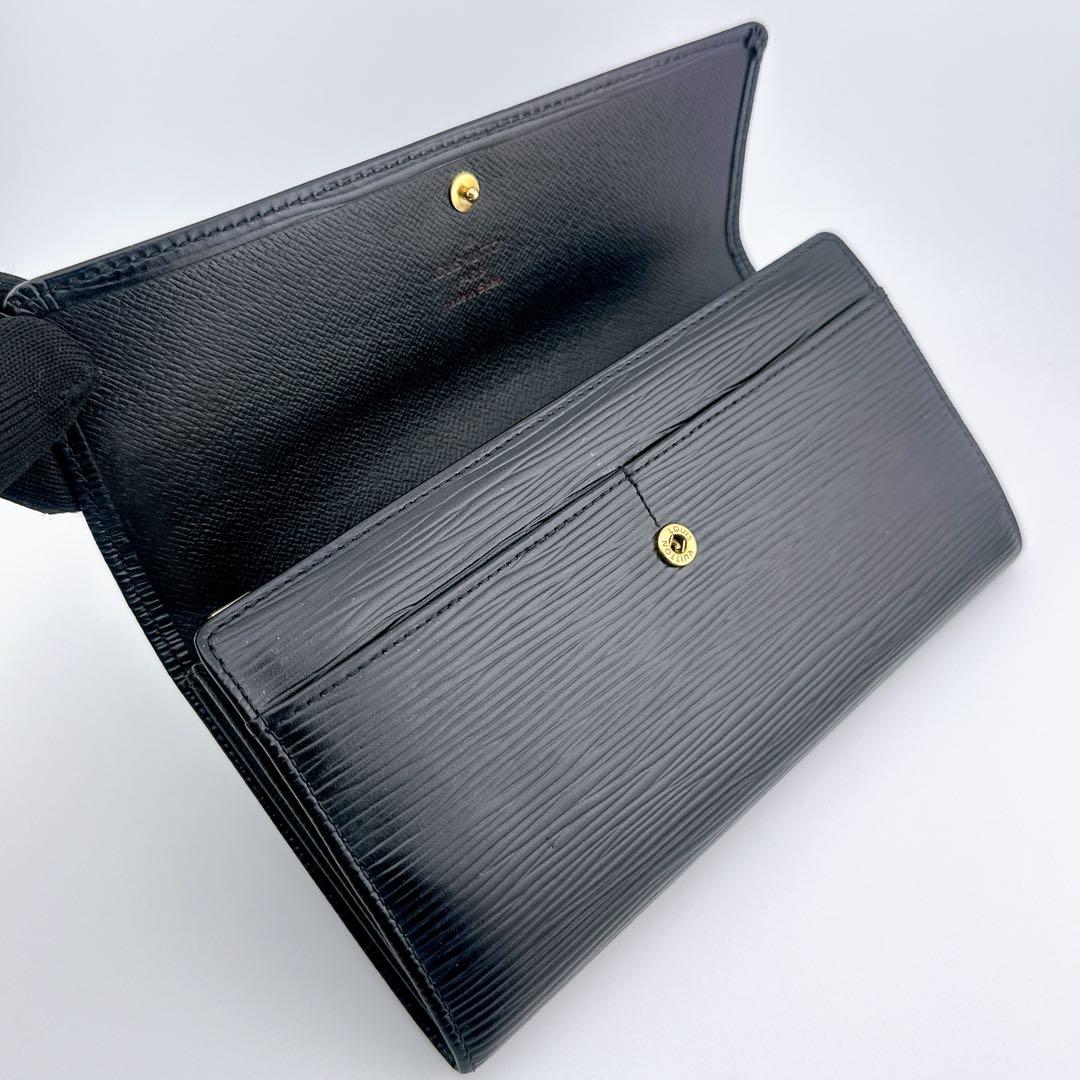 ルイヴィトン ポシェット ポルトモネ クレディ エピ ノワール 黒 長財布