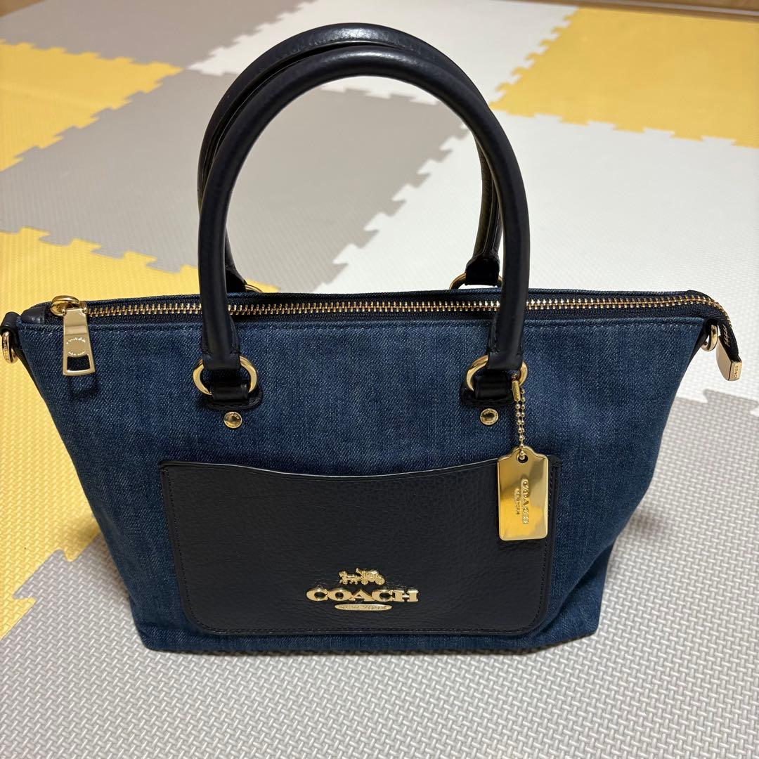 COACH コーチ　デニム ハンドバッグ　ミニエマサッチェル
