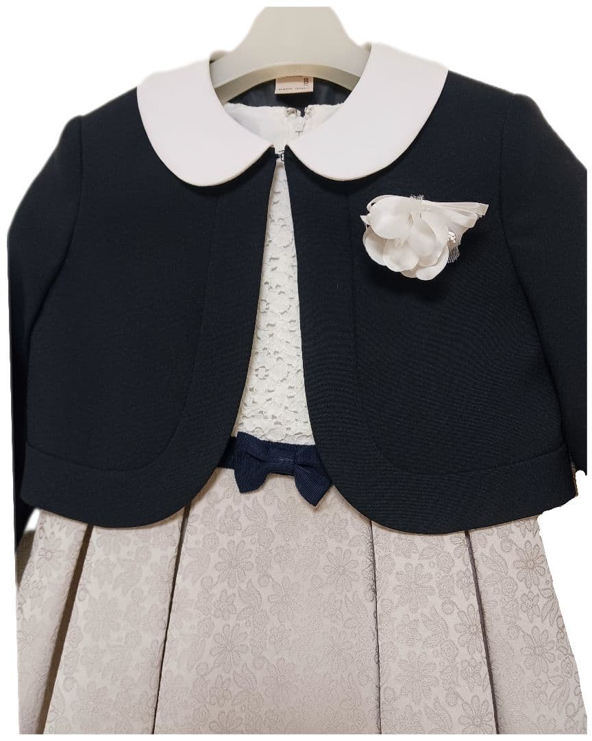 大人気♪プティマイン♪リボンワンピーススーツ3点セット◆120cm