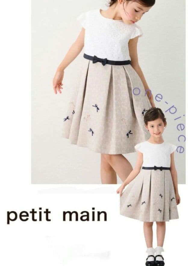 大人気♪プティマイン♪リボンワンピーススーツ3点セット◆120cm