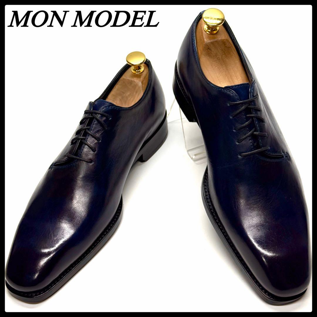 【美品】MON MODEL ホールカット ビジカジ ロングノーズ ビジネス 本革