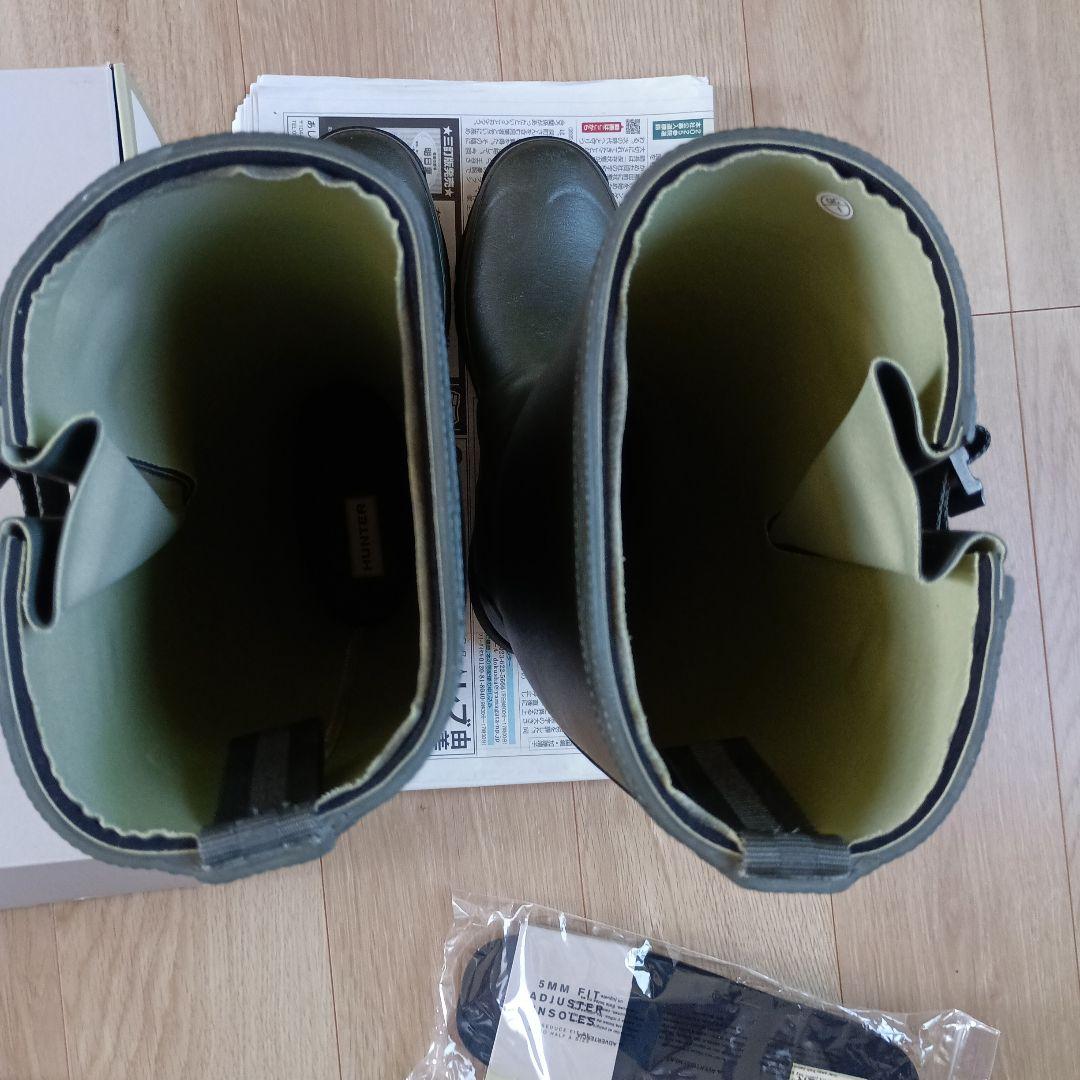 レインブーツ　HUNTER ダークグリーン 長靴 バックル付き