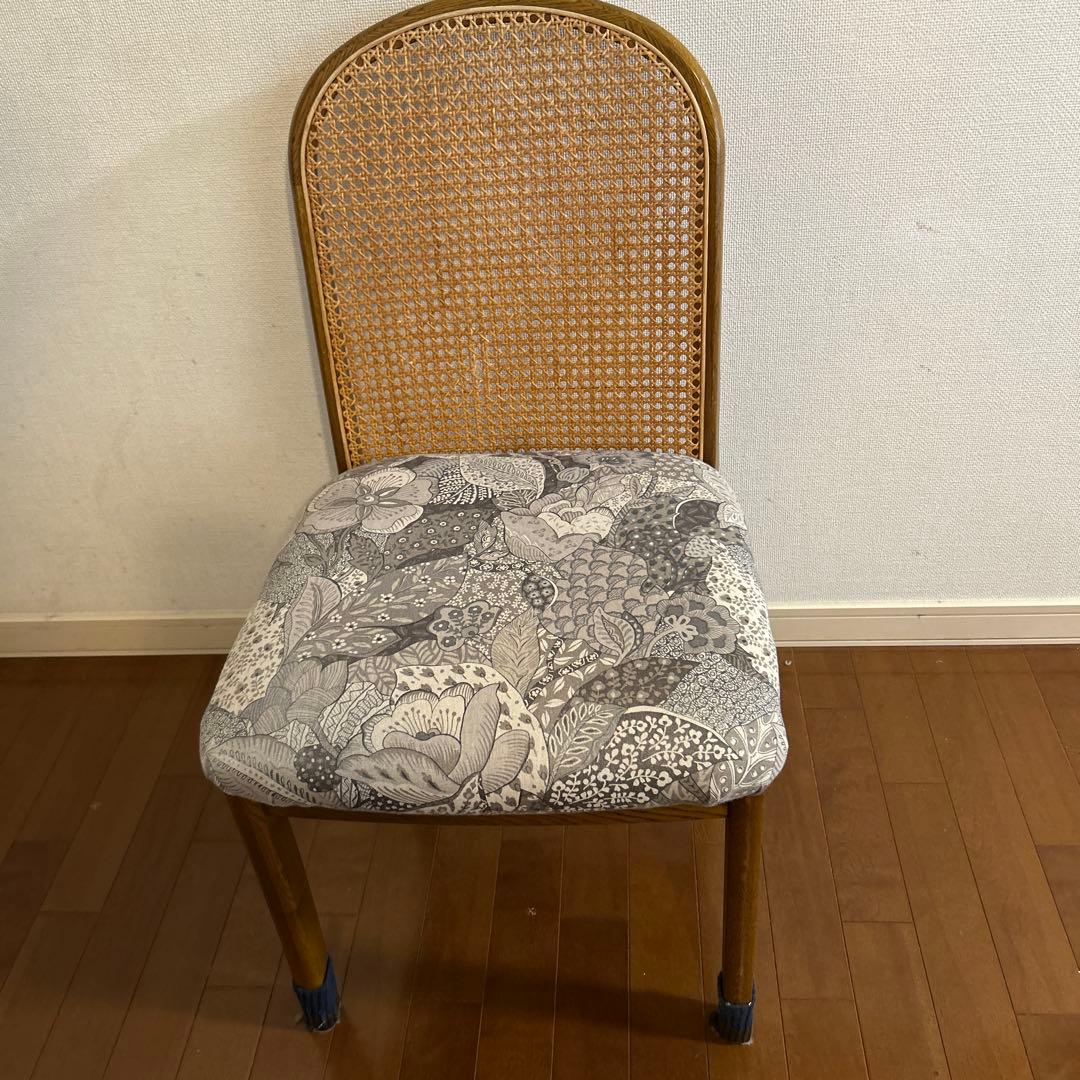 【希少品】②浜本工芸　ダイニングチェア　ラタン　送料込み　昭和レトロ