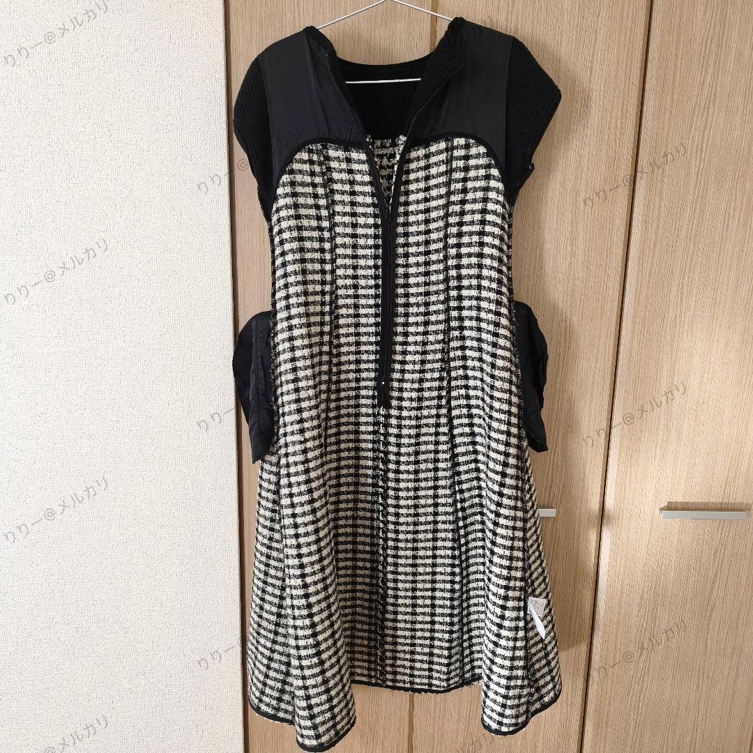 美品・現行品・36　BALLSEY　ニットコンビツイードワンピース　ボールジィ