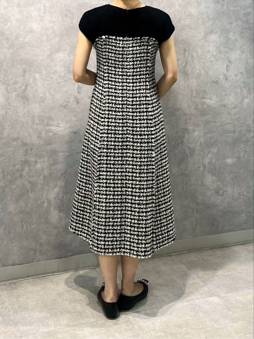 美品・現行品・36　BALLSEY　ニットコンビツイードワンピース　ボールジィ