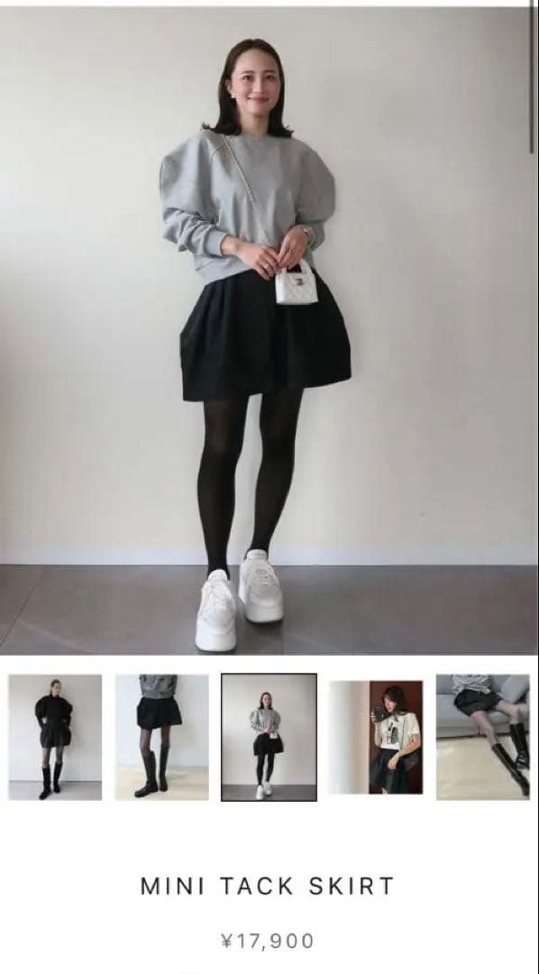 最終値下げ！AMOMMA MINI TACK SKIRT ブラック