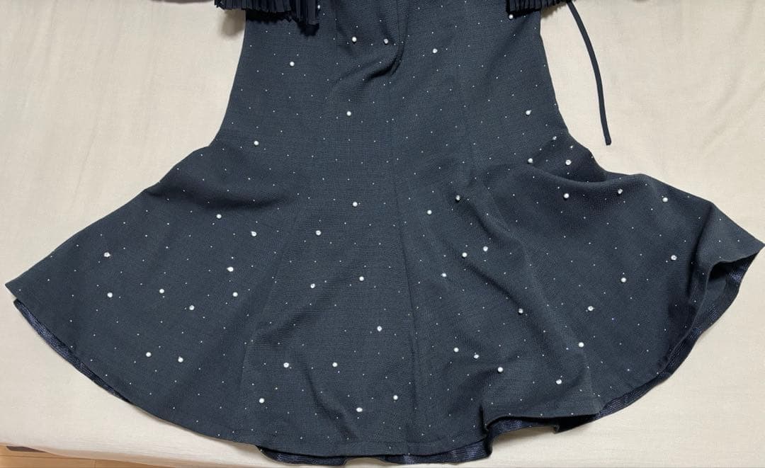 【soyu】LEJAパールビジュープリーツフレアスリーブマーメイドワンピー