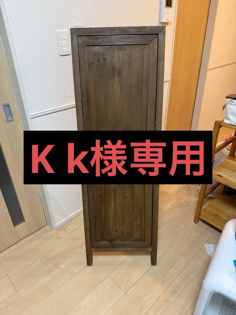 木製スタンドミラー 3フック付き　ドアミラー