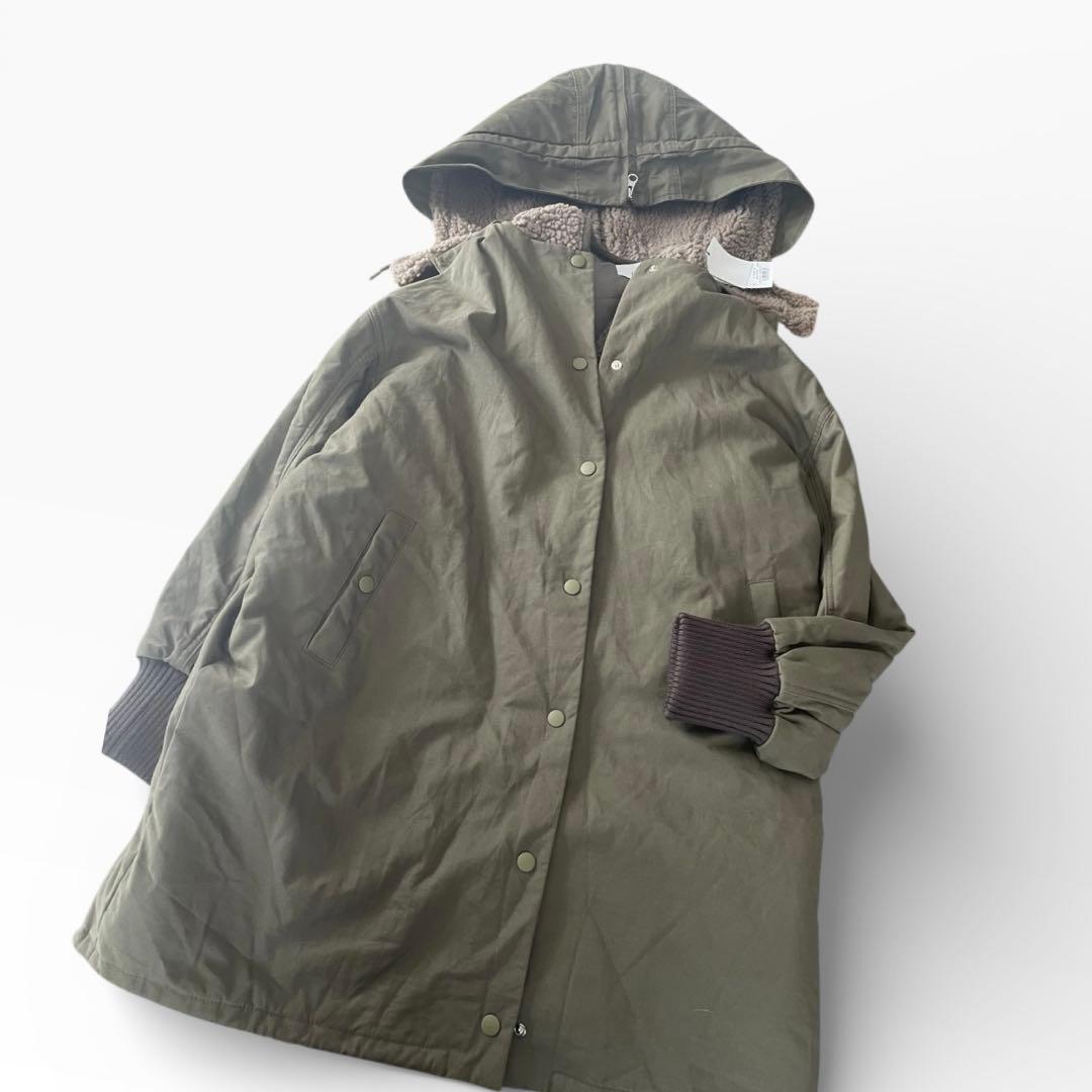 新品✨定価4.2万 エトレ　ミニタリーコート ボアベスト付き ゆったりしたS
