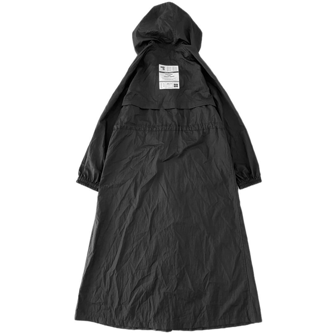 美品 NBB WEEKEND ナイロン撥水シワ加工 フルジップウインドコート