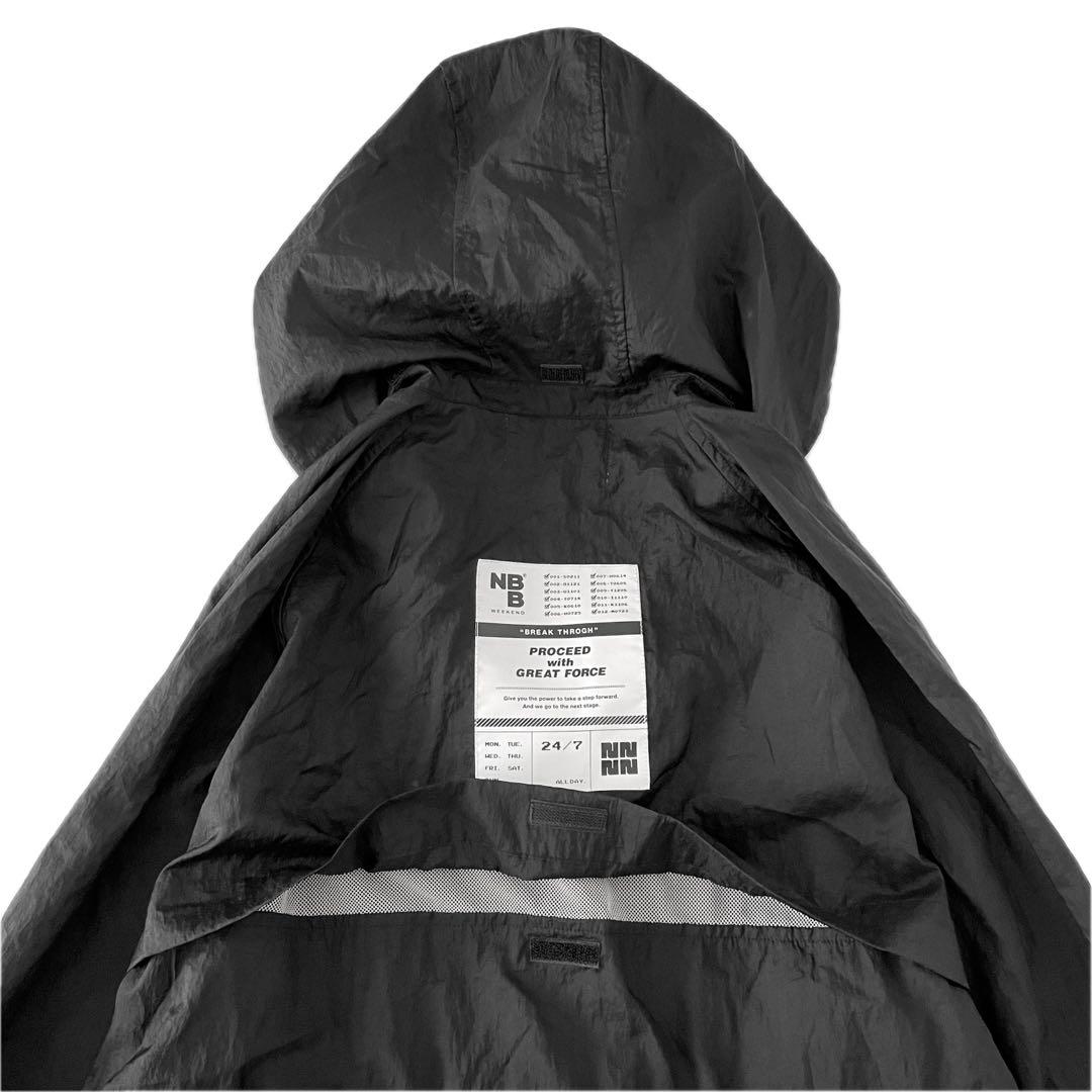美品 NBB WEEKEND ナイロン撥水シワ加工 フルジップウインドコート