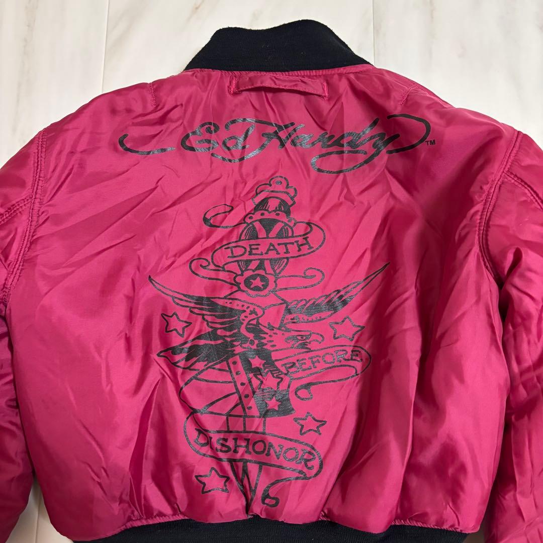 Ed Hardyエドハーディー　スカジャン　刺繍柄　レディースXS スカル　短丈