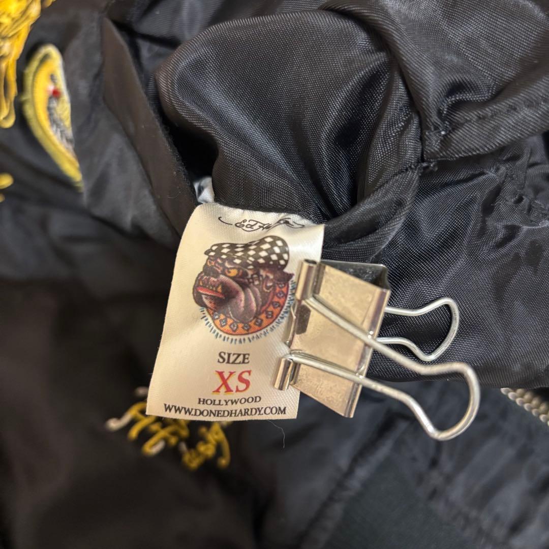 Ed Hardyエドハーディー　スカジャン　刺繍柄　レディースXS スカル　短丈