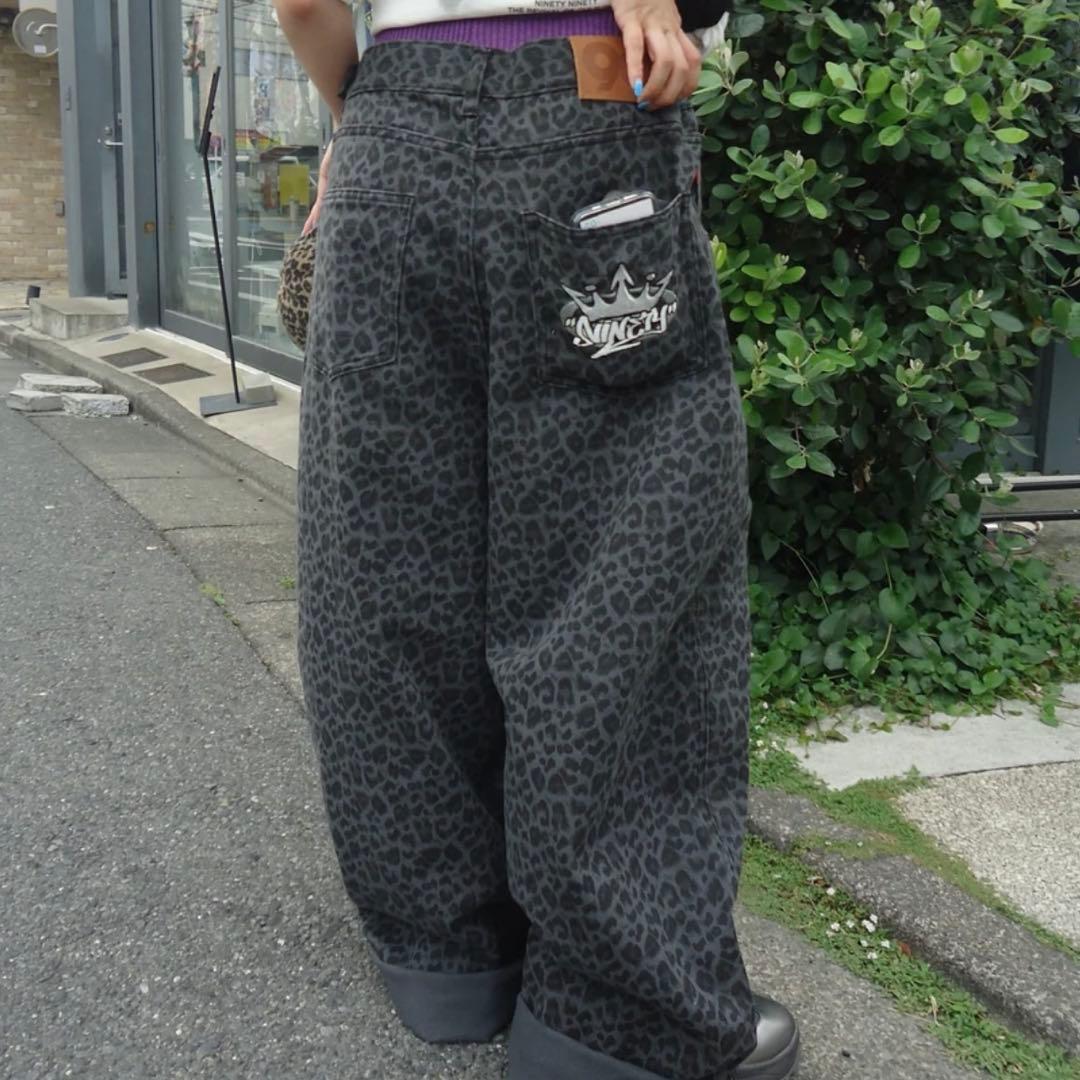 【完売品】9090 レオパードデニムパンツ S